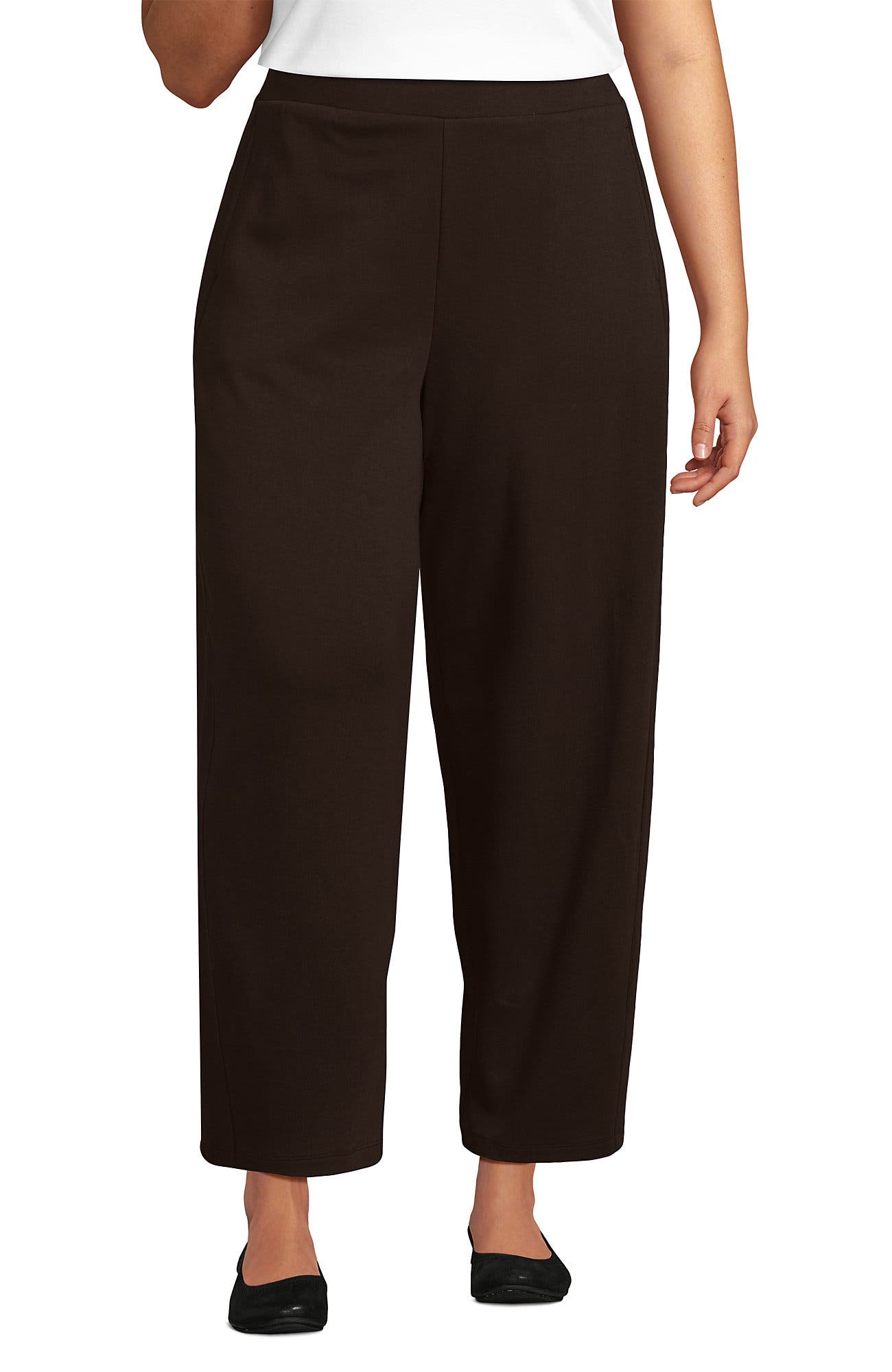 Plus Size Sport Knit High Rise Barrel Ankle Pants - image 3