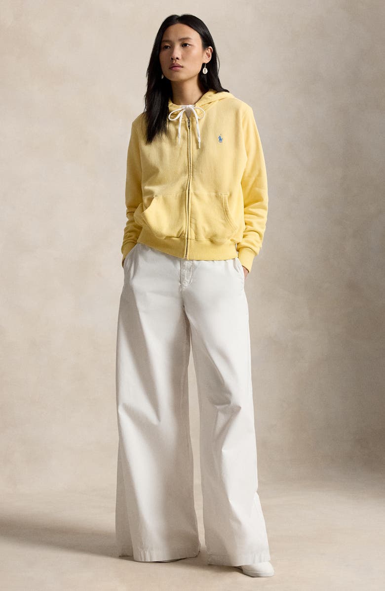 Polo Ralph Lauren Lightweight Cotton Fleece Hoodie, Alternate, color, Banana Peel