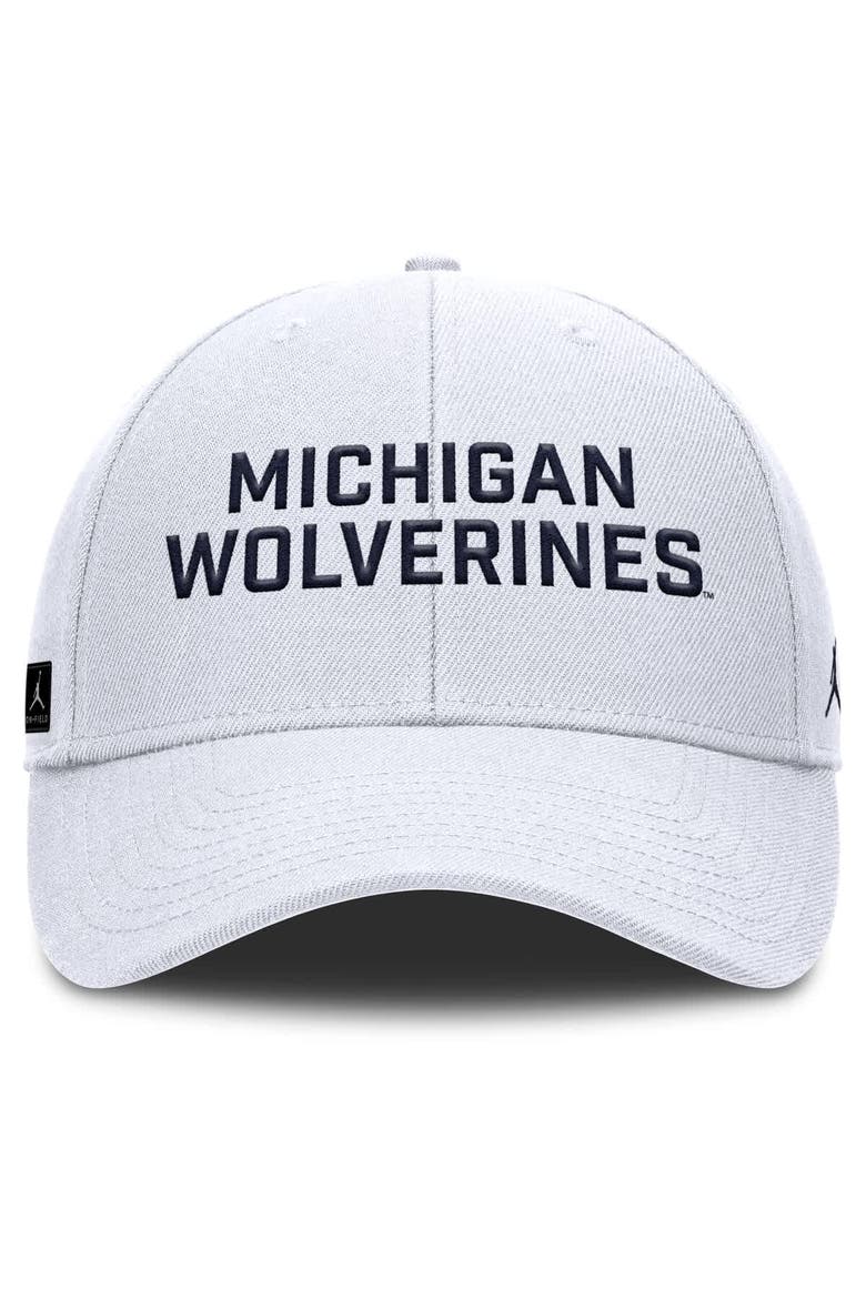 Men's Nike  White Michigan Wolverines Rise Practice Adjustable Hat, Alternate, color, White