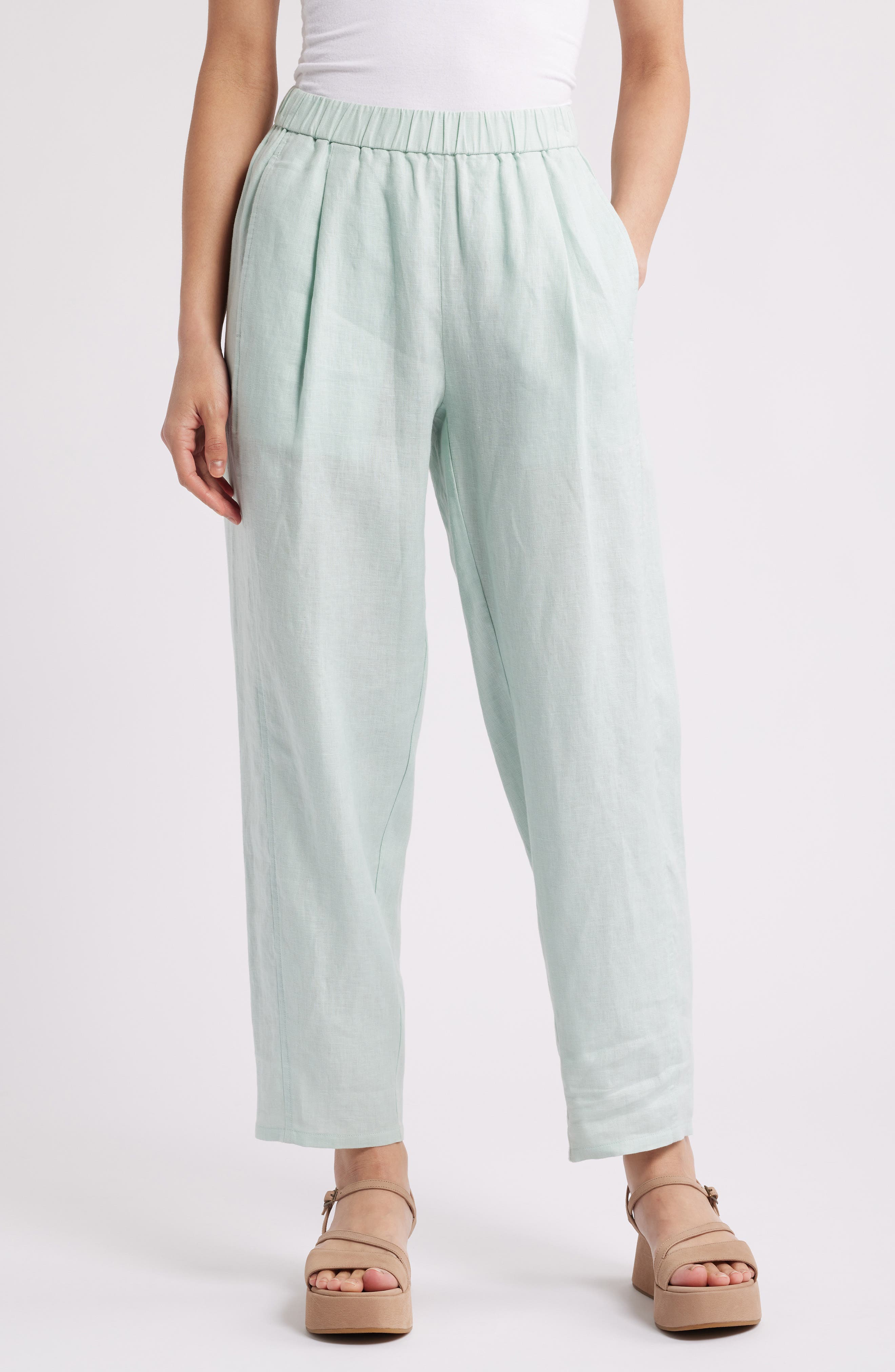 Женские Eileen Fisher Pleated Organic Linen Lantern Pants