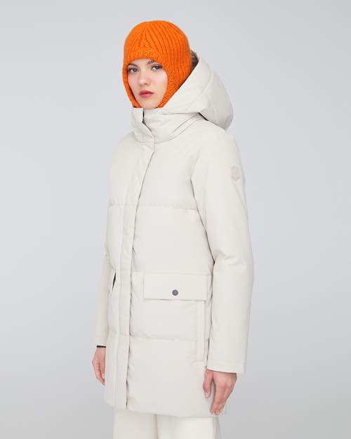 Quartz Co. Chloe | Hooded Down Winter Jacket In Oatmeal