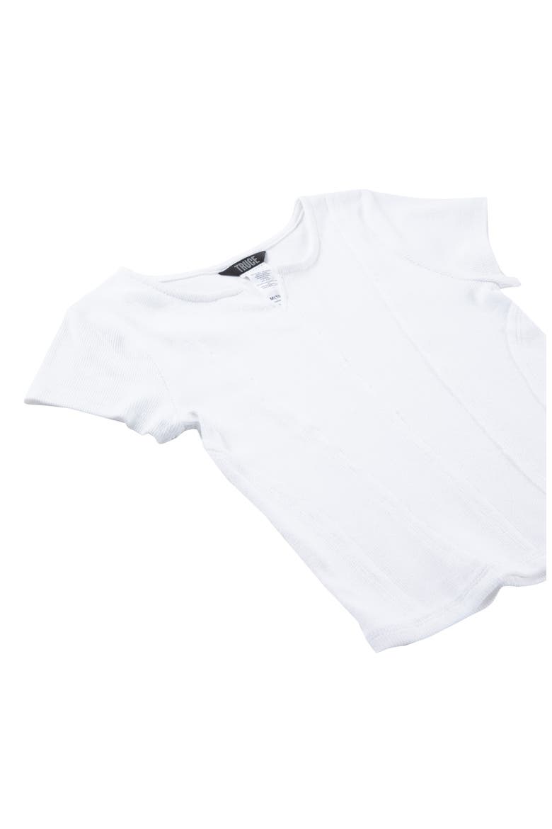 Kids' Rib Cotton Top, Alternate, color, WHITE