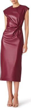 Steve Madden Chiara Faux Leather Midi Dress