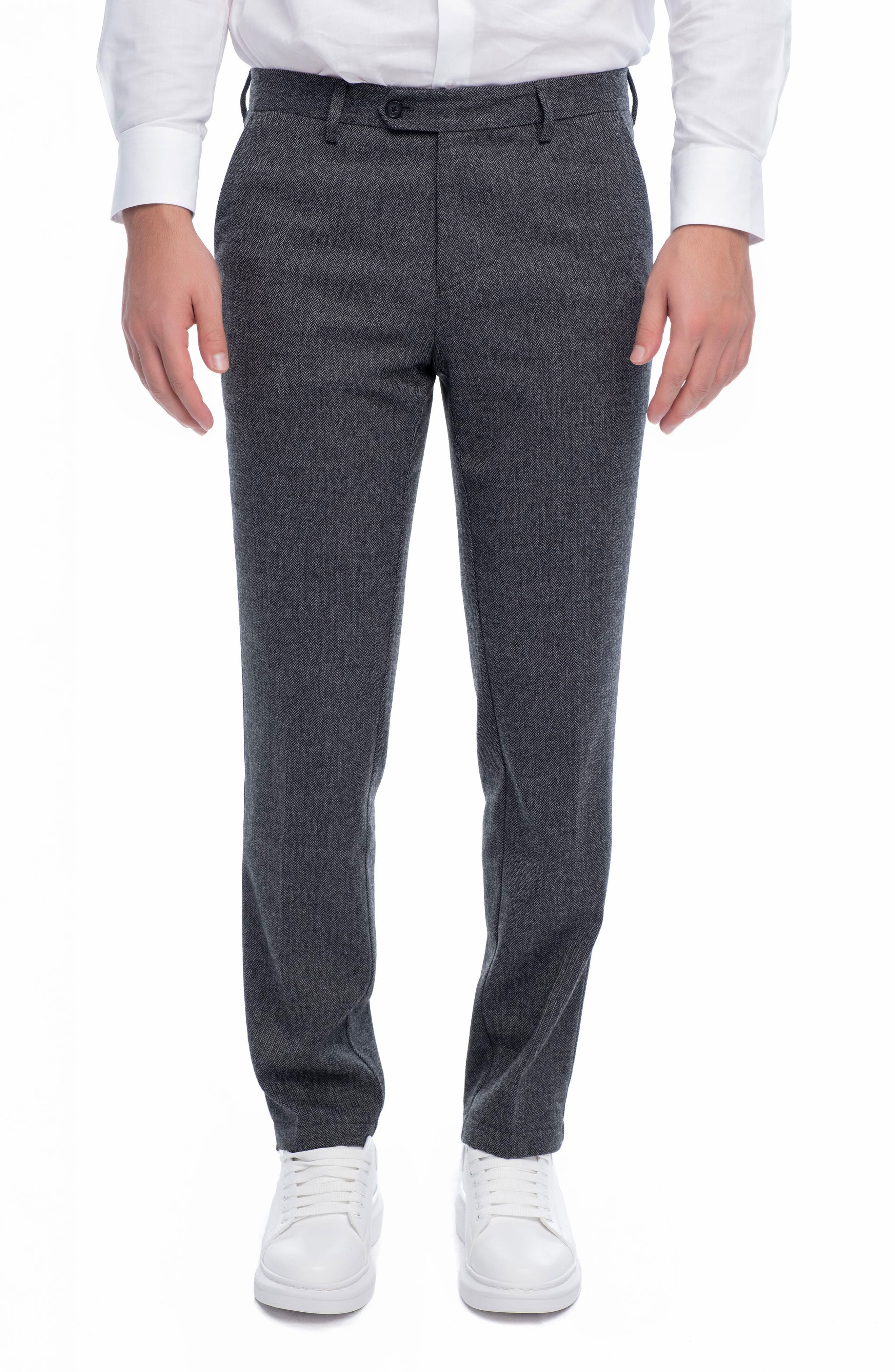 VELLAPAIS Cita Herringbone Straight Leg Pants