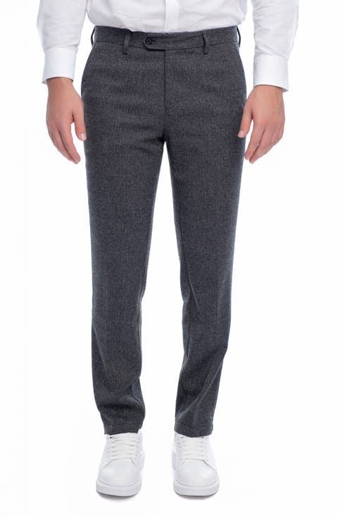 Cita Herringbone Straight Leg Pants