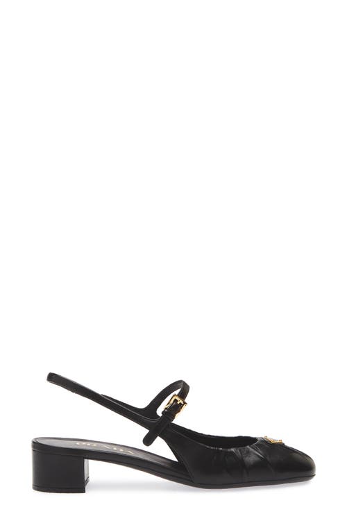Prada Ruched Mary Jane Slingback Pump