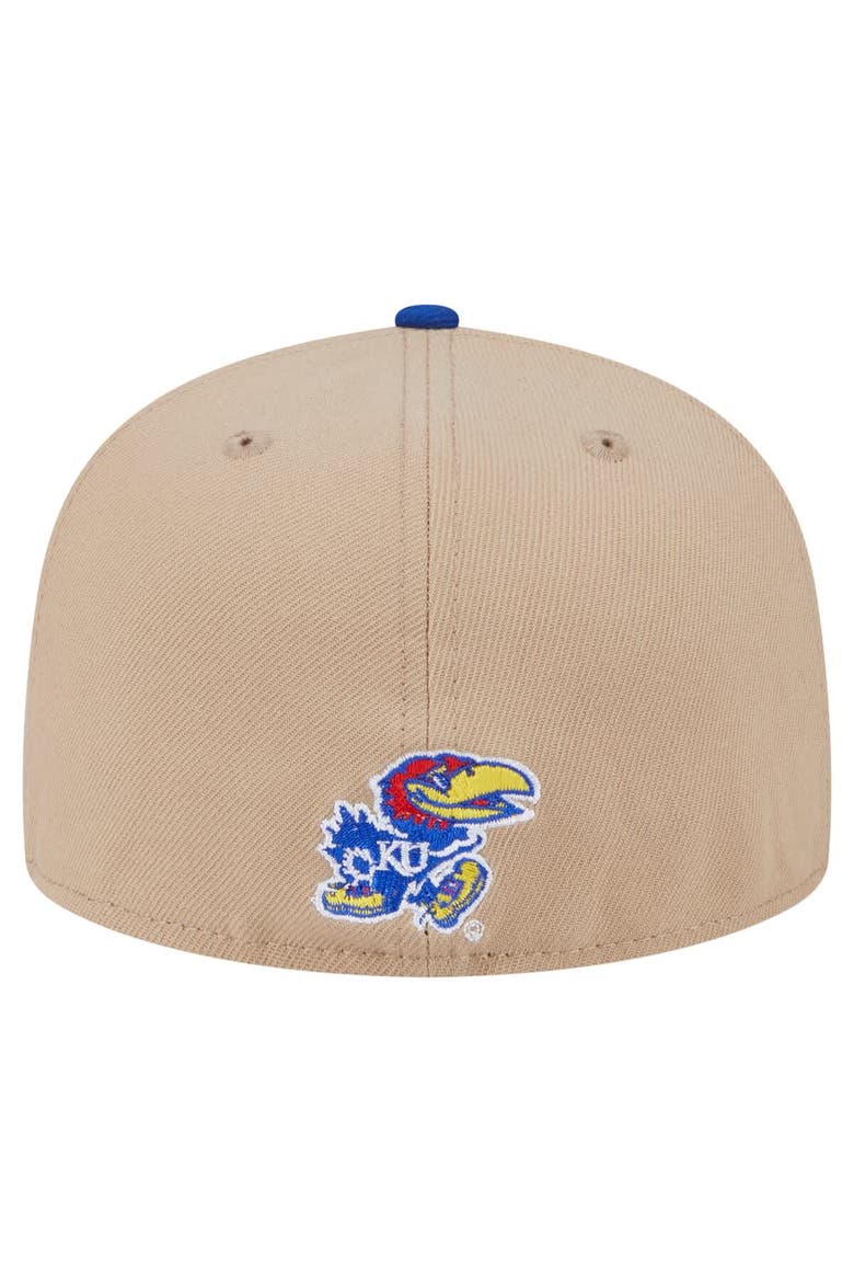 Men's New Era  Khaki Kansas Jayhawks Two-Tone 59FIFTY Fitted Hat, Alternate, color, Khaki