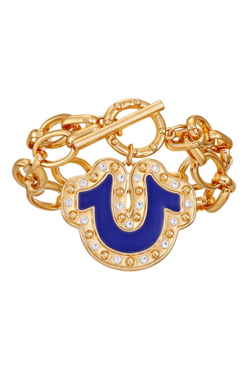 True Religion Toggle Bracelet With Horseshoe Charm In Gold