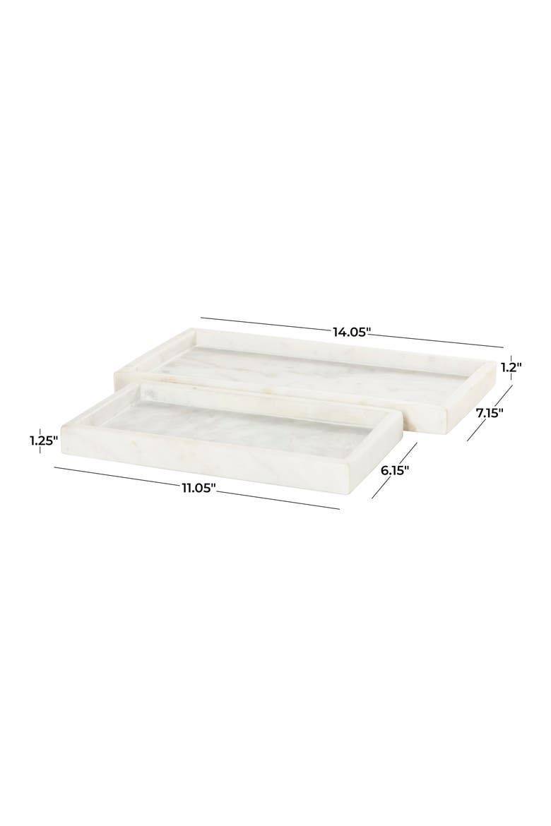 Marble Tray - Set of 2, Alternate, color, WHITE