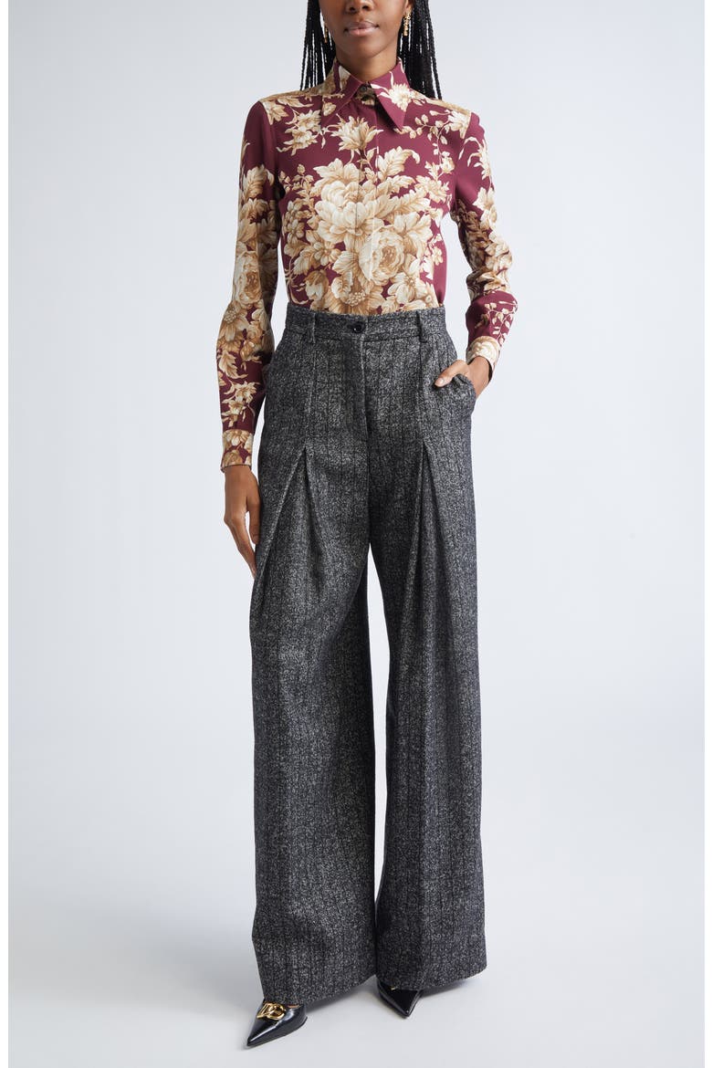 Pleated Stripe Virgin Wool Blend Pants, Alternate, color, S8051 RIGATO