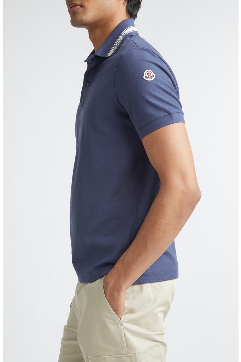 Logo Patch Tipped Cotton Piqué Polo, Alternate, color, VINTAGE INDIGO