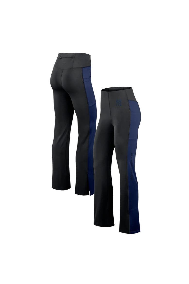 Women's Fanatics Signature Black New York Yankees Studio Fitted Flared Leggings, Main, color, Black