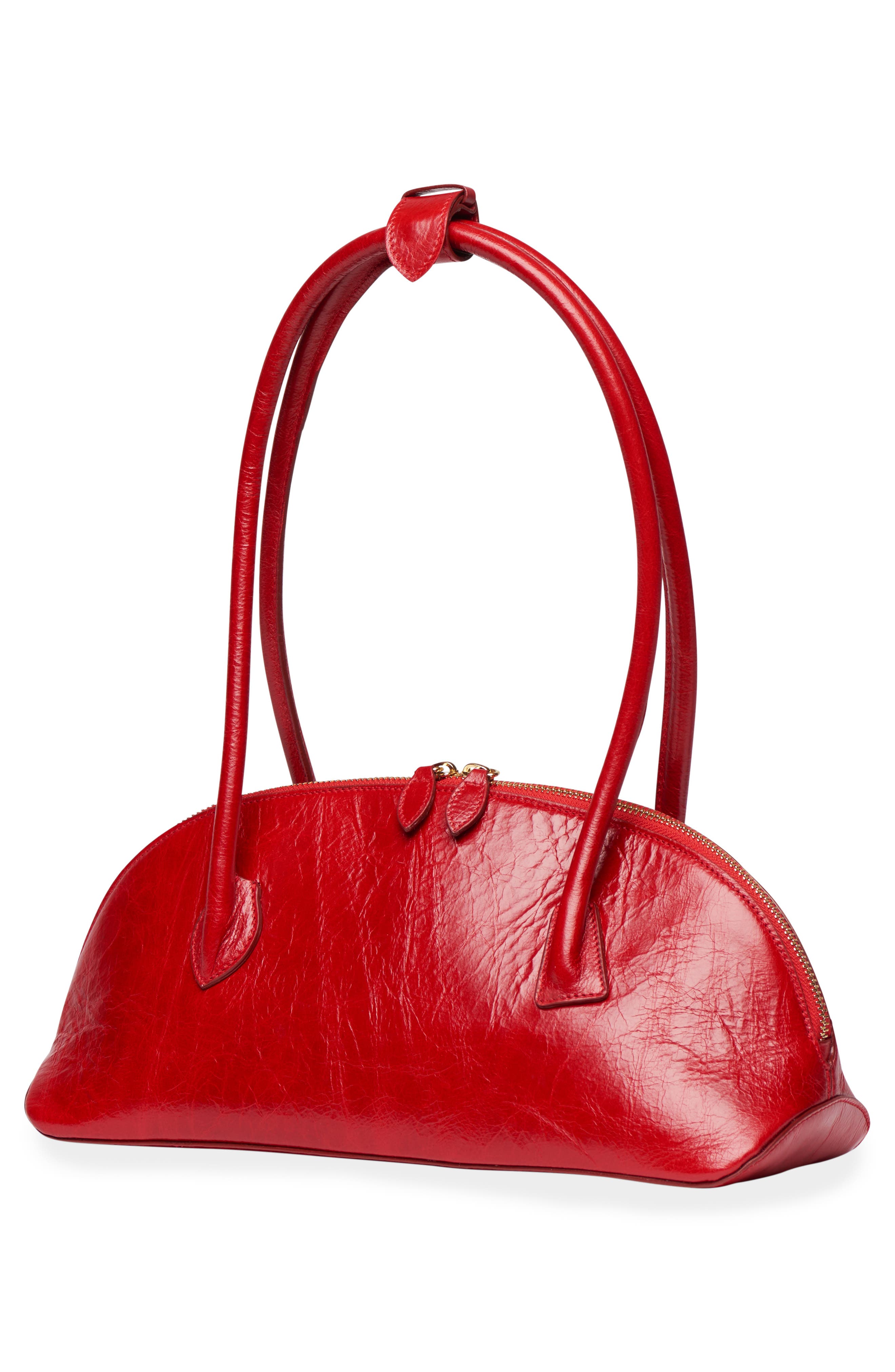 LIFFNER Dome East/West Leather Shoulder Bag, Alternate, color, Red