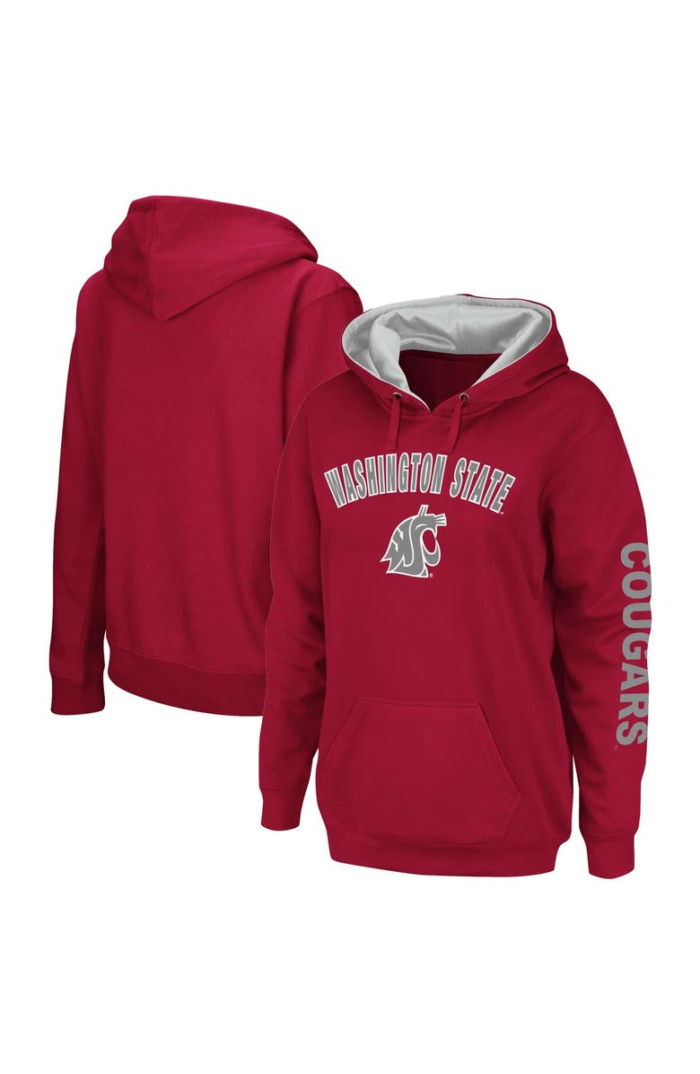 COLOSSEUM Women's Colosseum Crimson Washington State Cougars Loud and Proud Pullover Hoodie, Main, color, Crimson