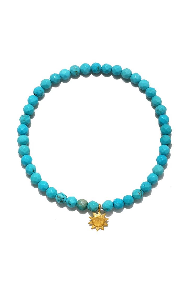 Satya Jewelry Ignite Vibrancy Turquoise Sun Bracelet, Main, color, Blue