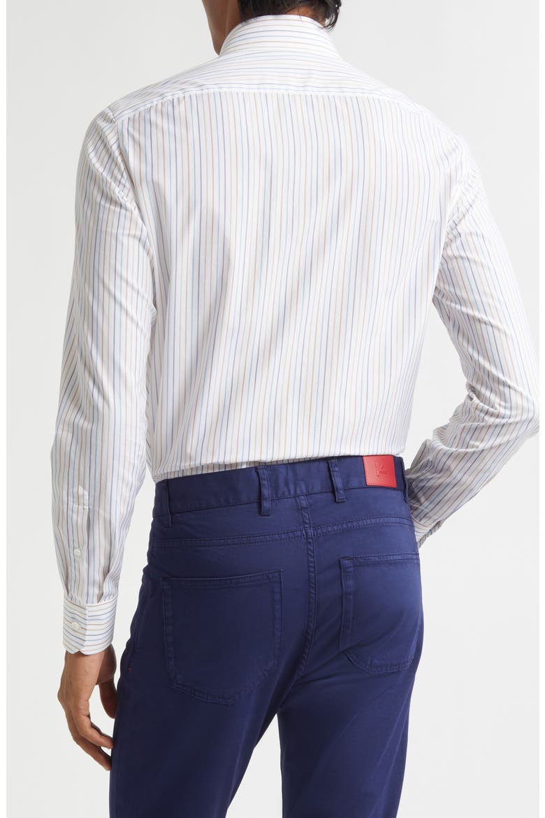 Stripe Cotton Button-Up Shirt, Alternate, color, WHITE