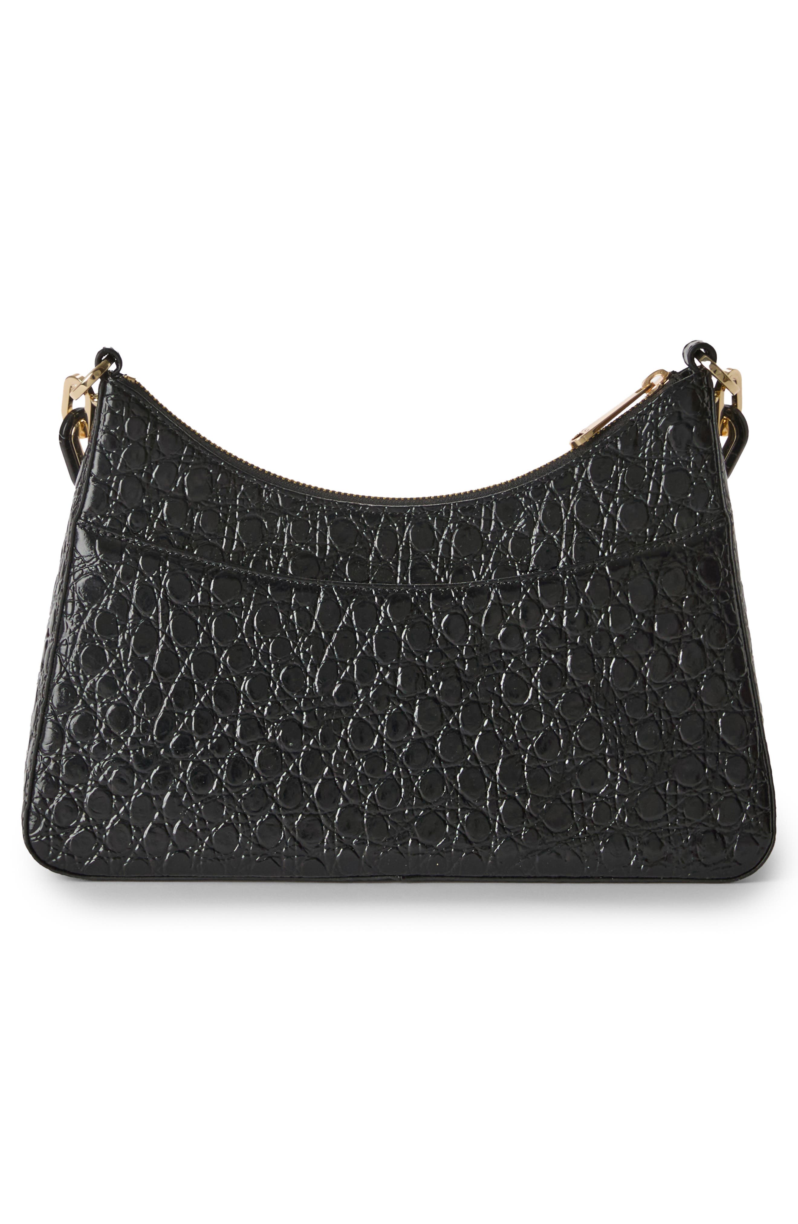 Mod Esme Croc Embossed Leather Shoulder Bag, Alternate, color, BLACK MULTI