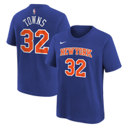 Nike Youth Nike Karl-Anthony Towns Blue New York Knicks Icon Name & Number T-Shirt
