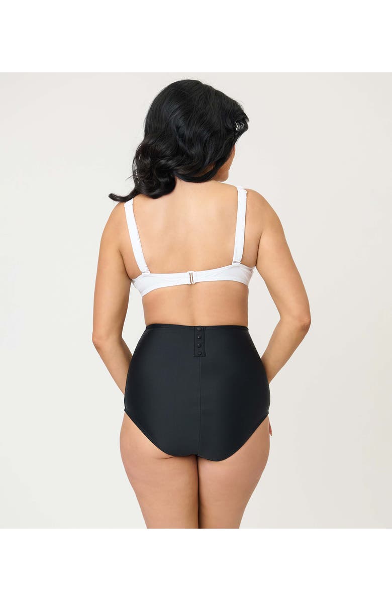 Unique Vintage High Waist Louise Bikini Bottom, Alternate, color, Black Solid