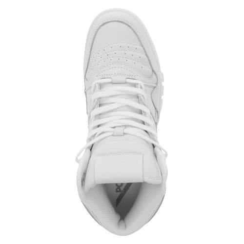 Pony Mens M100 Genuine Leather Premium Hightop Lace Up Athletic Sneaker Shoe In White