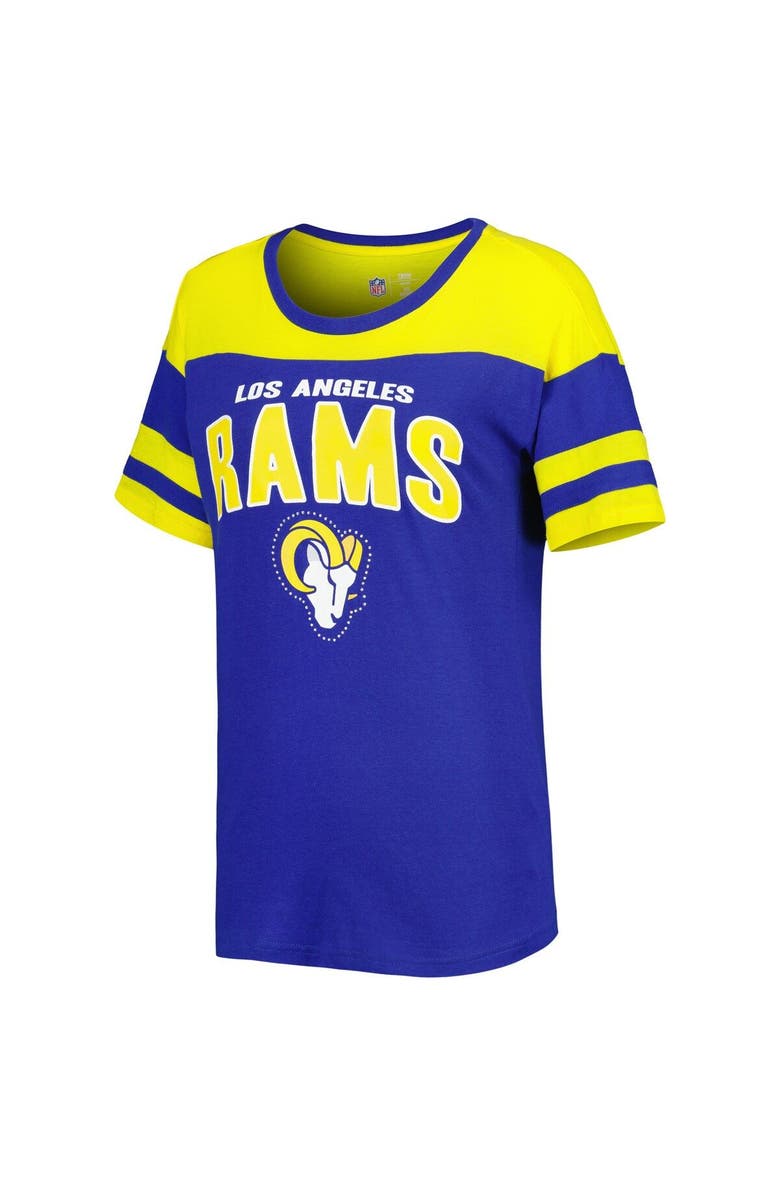 G-III 4HER BY CARL BANKS Women's G-III 4Her by Carl Banks Royal/Gold Los Angeles Rams Play the Ball T-Shirt, Alternate, color, 