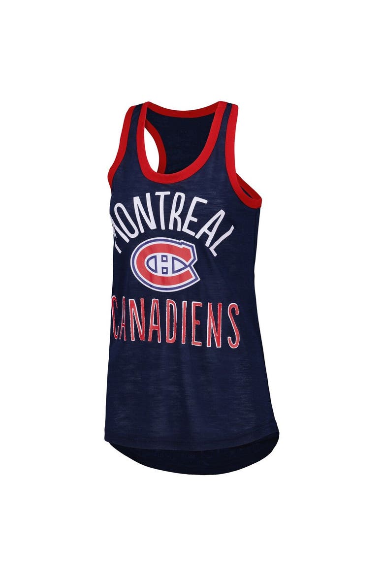 Women's G-III 4Her by Carl Banks Navy Montreal Canadiens First Base Racerback Scoop Neck Tank Top, Alternate, color, Navy