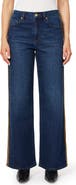 Habitual Hollis Suede Trim Wide Leg Jeans