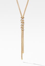 David Yurman Helena Y-Necklace in 18K Yellow Gold with Diamonds