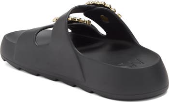 Imitation Pearl Buckle Slide Sandal