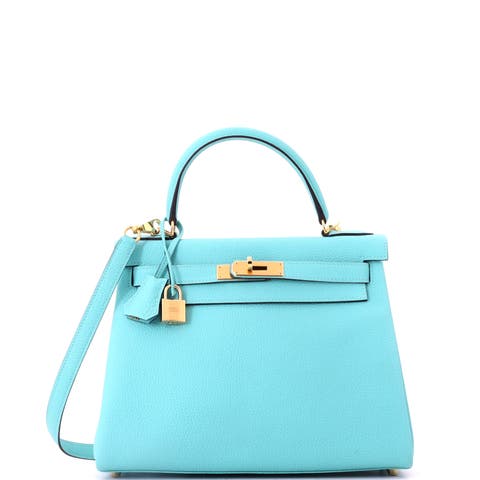 Kelly Handbag Blue Togo with Gold Hardware 28