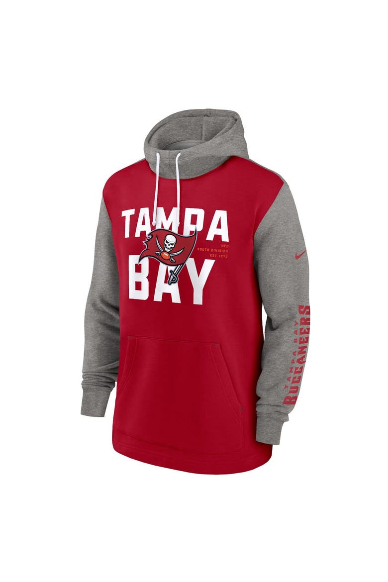 Men's Nike Red Tampa Bay Buccaneers Fashion Color Block Pullover Hoodie, Alternate, color, Red