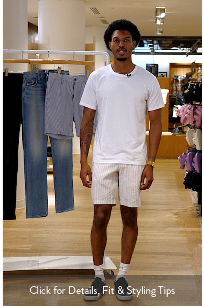 Stripe Cotton Blend Chino Shorts video