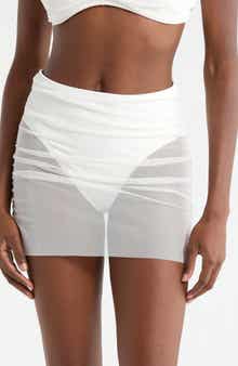 Hutch Ruched High Waist Mesh Bikini Bottoms
