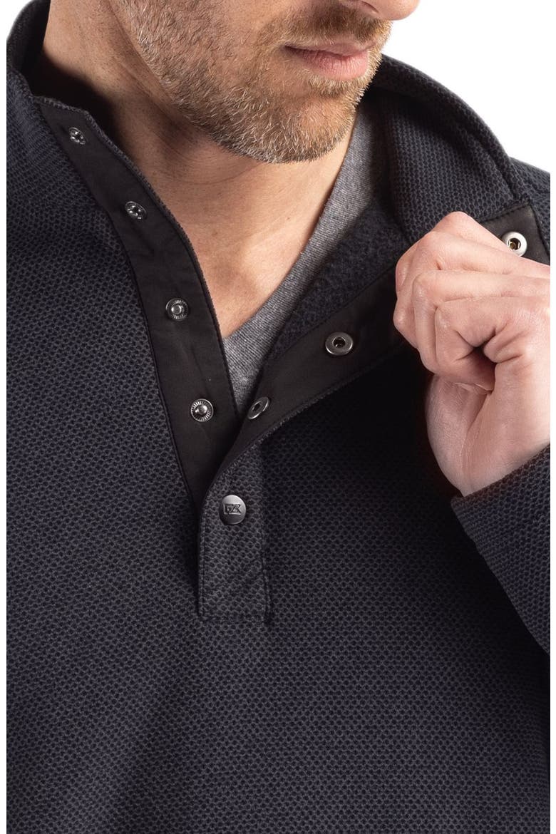 Hunts Point Fleece Snap Pullover, Alternate, color, BLACK