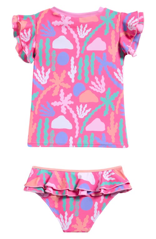 Boardies Kids' Palm Springs Ruffle Two-piece Swimsuit In Pink
