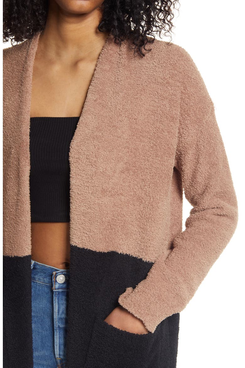 Cozy Color Block Cardigan, Alternate, color, MOCHA/BLACK
