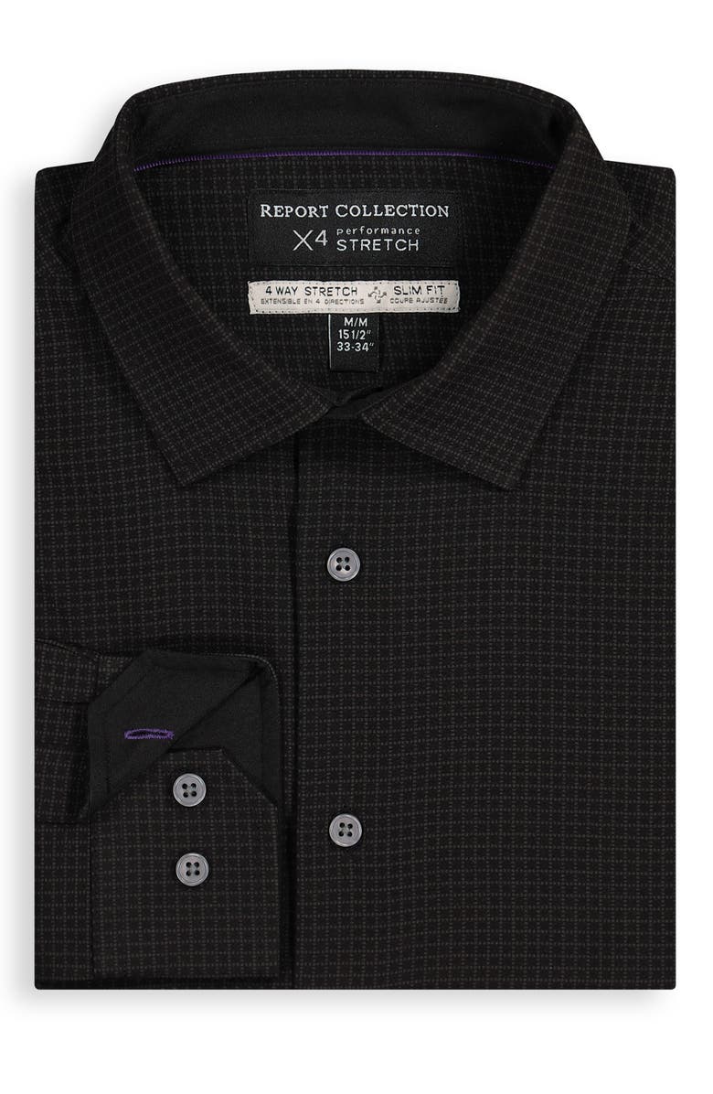Report Collection 4X Stretch Slim Fit Check Dress Shirt, Alternate, color,