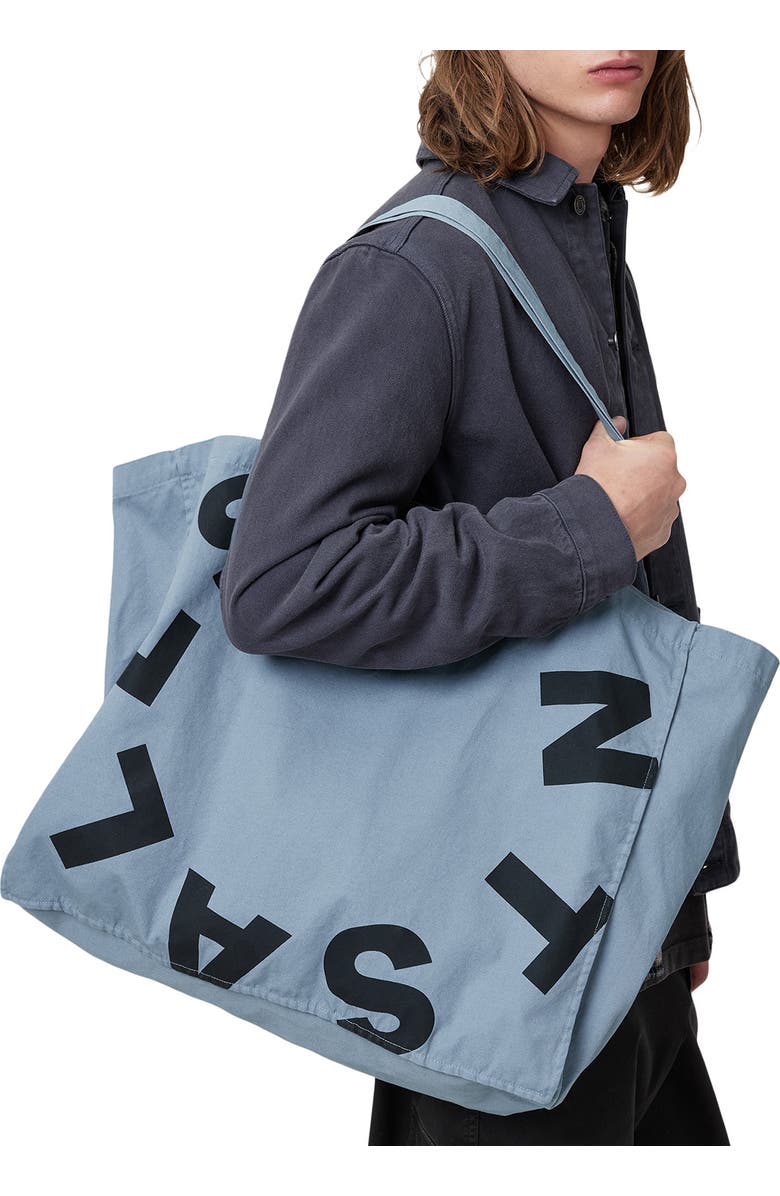 AllSaints Large Tierra Canvas Tote Bag, Alternate, color, Stonewash Blue