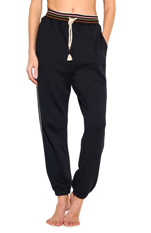 Spiritual Gangster Peace Embelem Hudson Cotton & Modal Sweatpants In Black