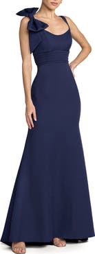 Mac Duggal Scoop Neck Trumpet Gown with Bow