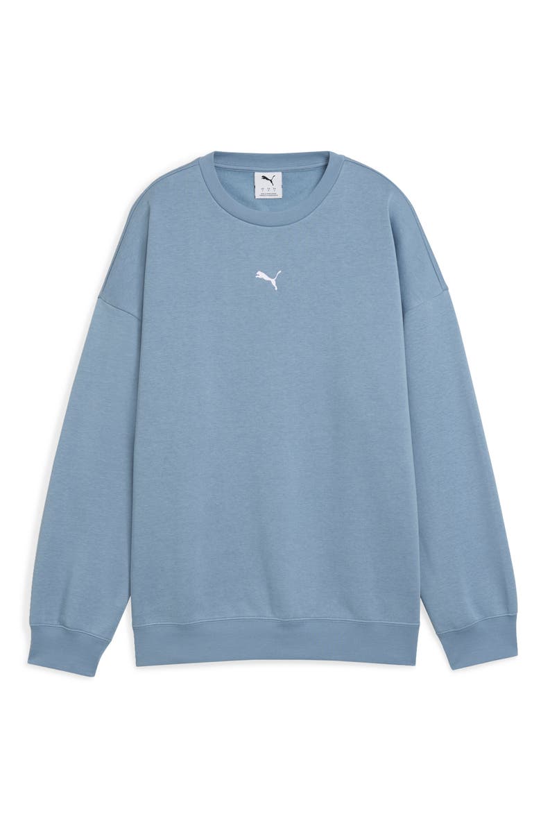 PUMA Essentials Oversize Fleece Sweatshirt, Main, color, Cool Blue