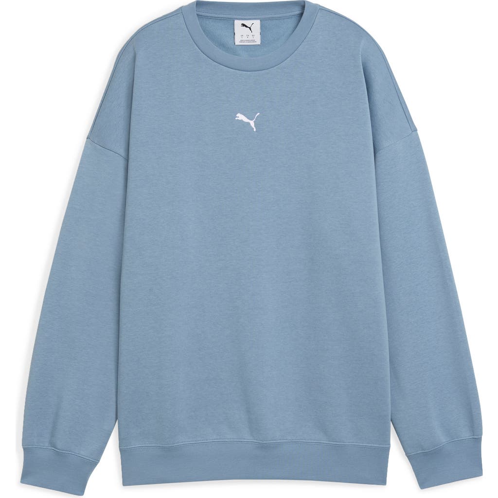 Puma Essentials Oversize Fleece Sweatshirt In Blue
