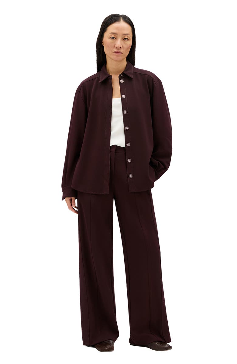 Another Tomorrow Fluid Jersey Track Pant, Alternate, color, Dark Chocolate