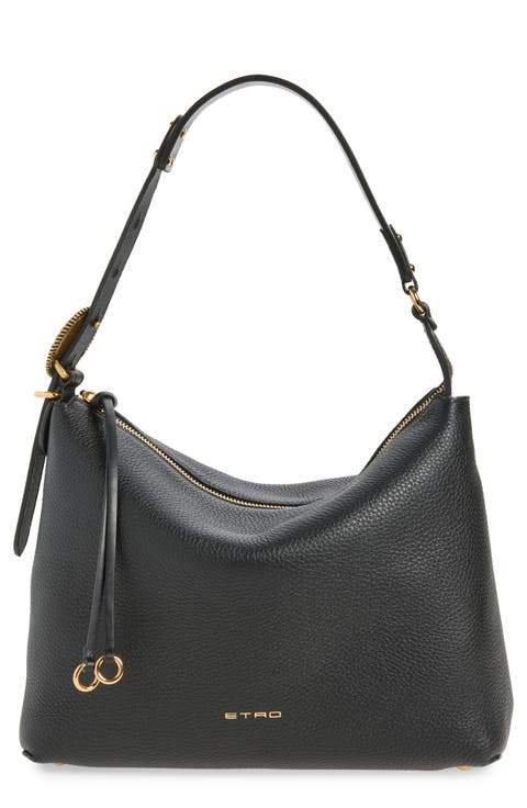 Tumbled Leather Hobo Bag