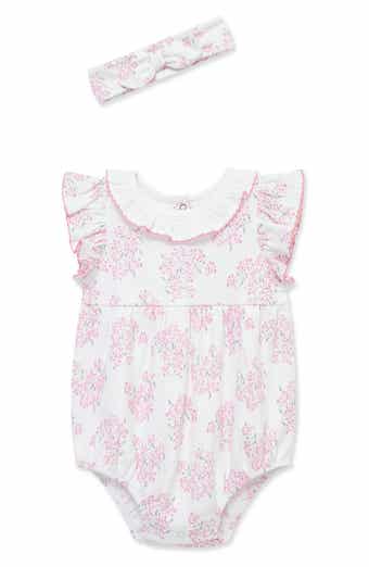 Little Me Hydrangea Knit Romper & Headband Set