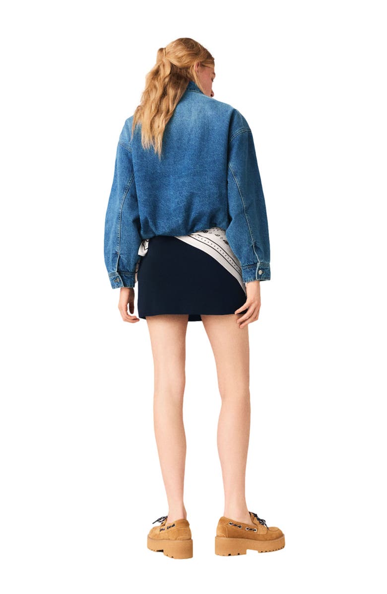 maje Denim bomber jacket, Alternate, color, Blue