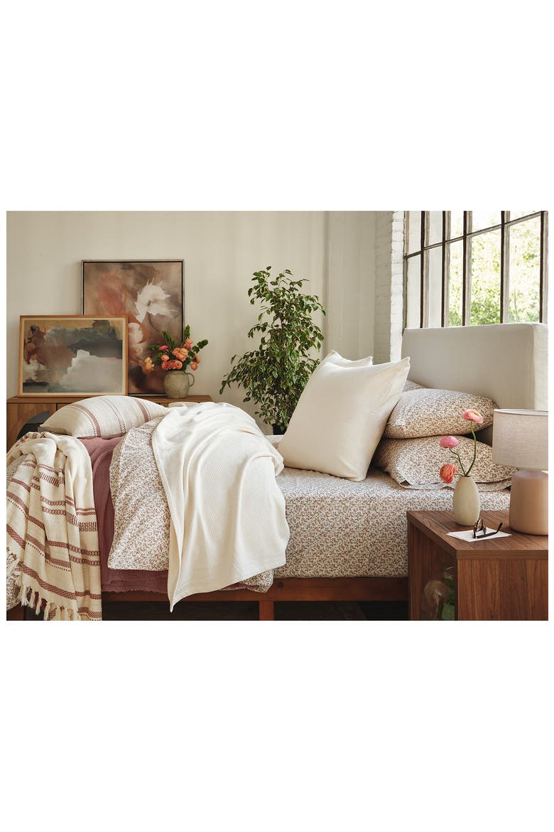 Bonita Organic Cotton Throw Blanket, Alternate, color, UNDYED W/ PRALINE