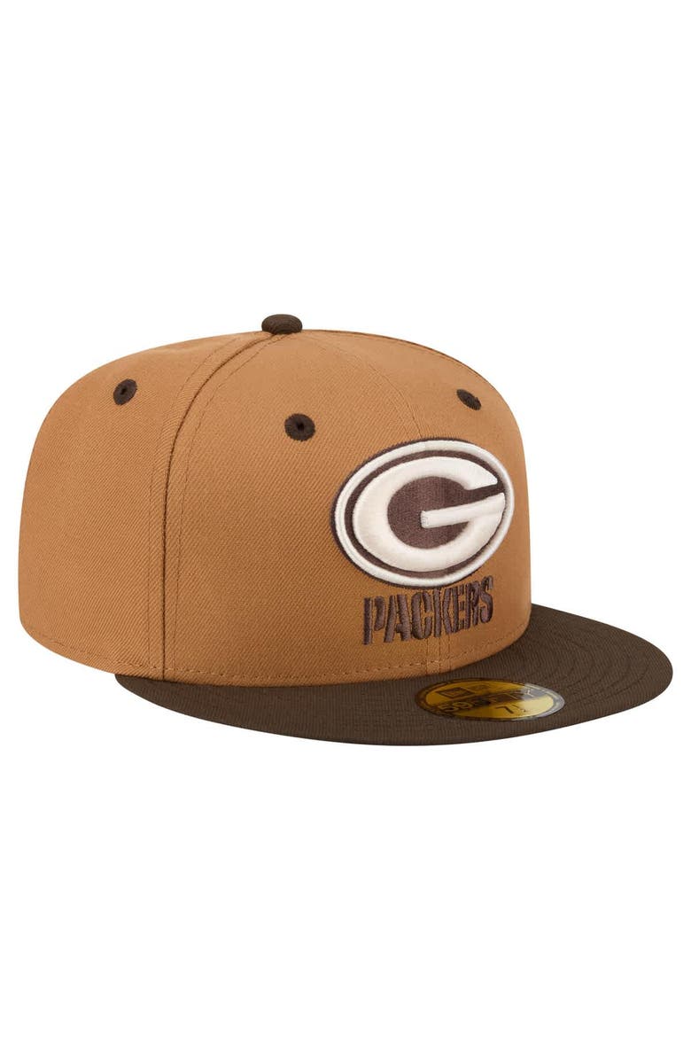 New Era Men's New Era Light Brown/Dark Brown Green Bay Packers Two-Tone Walnut 59FIFTY Fitted Hat, Alternate, color, Light Brown