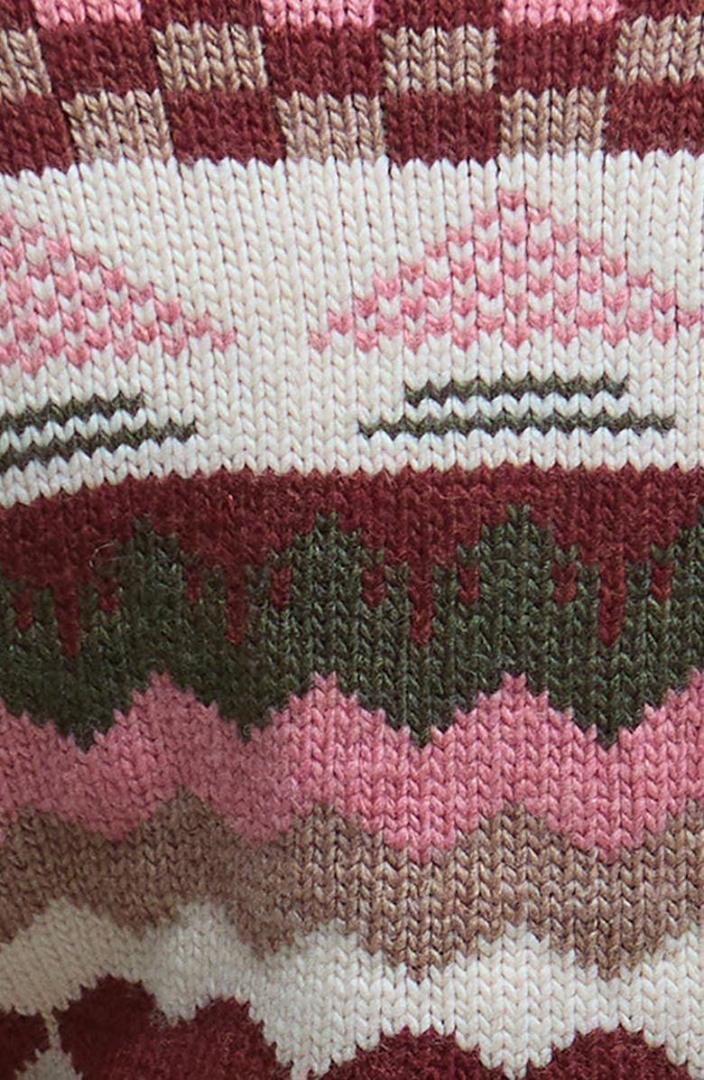 Barbour Ruby Wool Blend Shawl Collar Cardigan, Alternate, color, Burgundy Multi