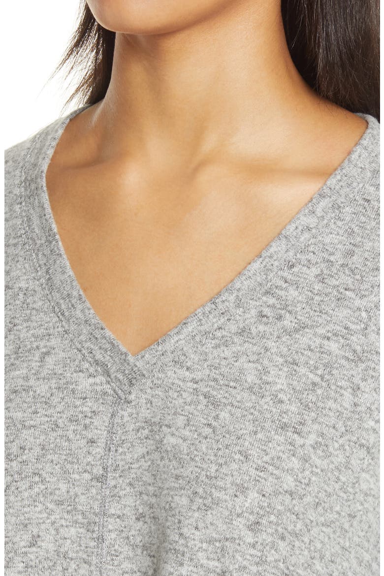 Cozy V-Neck Tunic, Alternate, color, HEATHER GREY